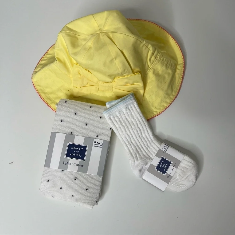 Janie and jack girls socks and hat
